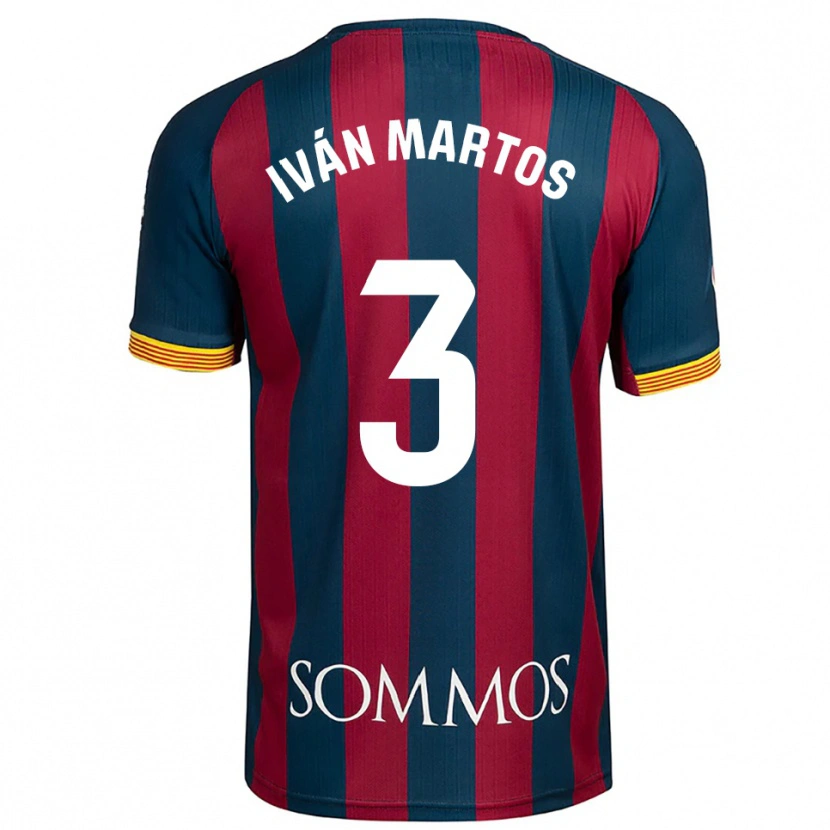Danxen Uomo Maglia Iván Martos #3 Blu Scuro Rosso Kit Gara Home 2025/26 Maglietta