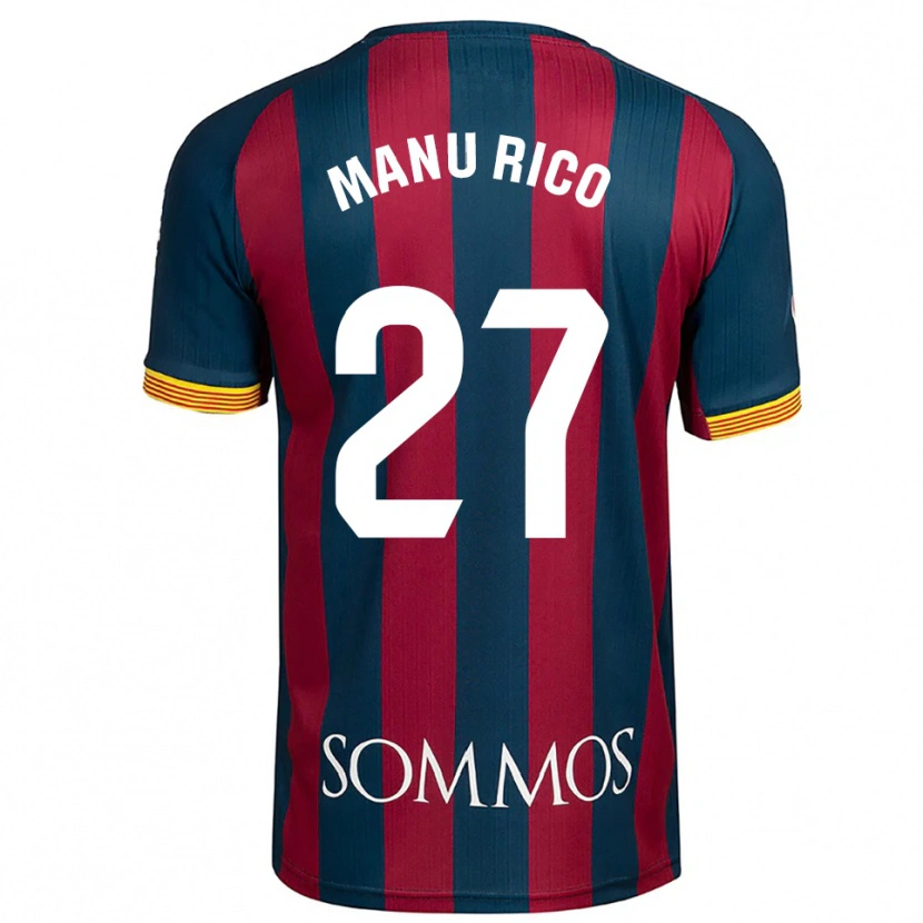 Danxen Uomo Maglia Manu Rico #27 Blu Scuro Rosso Kit Gara Home 2025/26 Maglietta