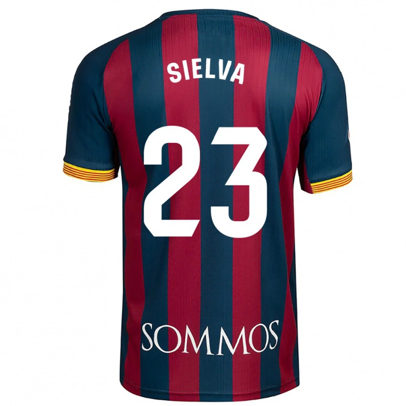 Danxen Uomo Maglia Óscar Sielva #23 Blu Scuro Rosso Kit Gara Home 2025/26 Maglietta