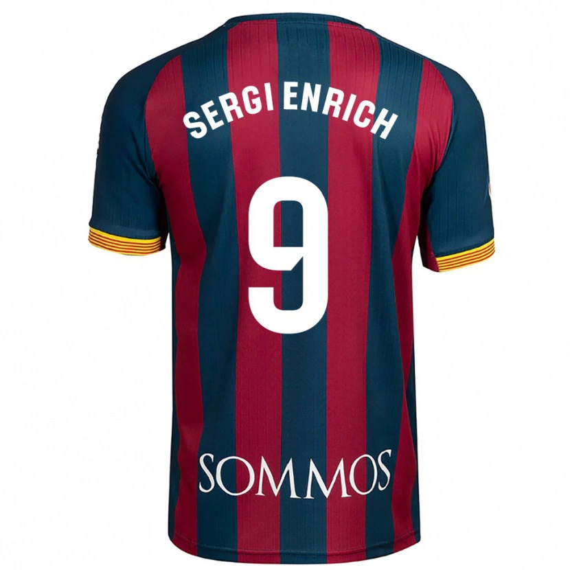 Danxen Uomo Maglia Sergi Enrich #9 Blu Scuro Rosso Kit Gara Home 2025/26 Maglietta