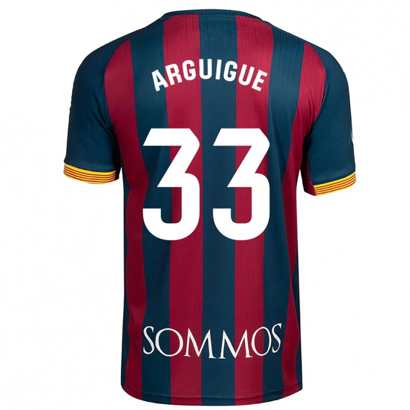 Danxen Uomo Maglia Ayman Arguigue #33 Blu Scuro Rosso Kit Gara Home 2025/26 Maglietta