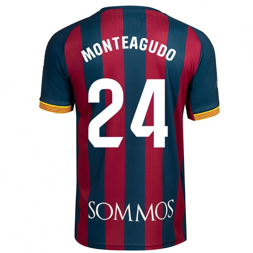 Danxen Uomo Maglia Miguel Monteagudo #24 Blu Scuro Rosso Kit Gara Home 2025/26 Maglietta