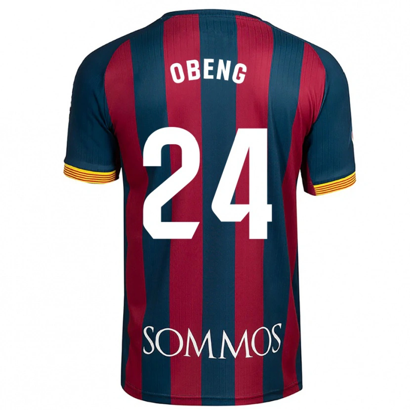 Danxen Uomo Maglia Samuel Obeng #24 Blu Scuro Rosso Kit Gara Home 2025/26 Maglietta
