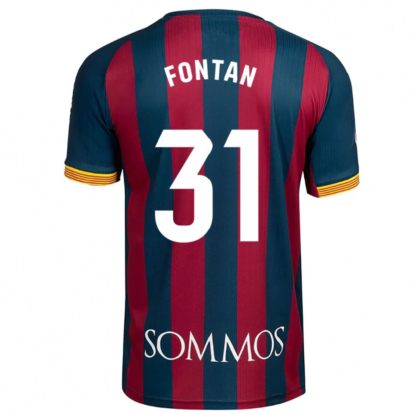Danxen Uomo Maglia Nico Fontán #31 Blu Scuro Rosso Kit Gara Home 2025/26 Maglietta