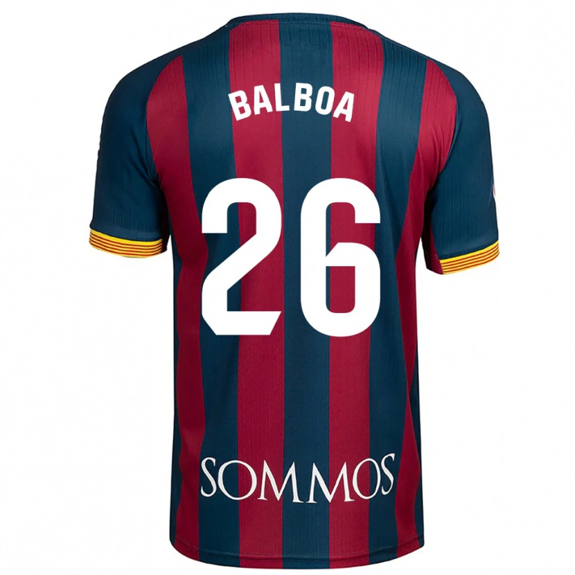 Danxen Uomo Maglia Álex Balboa #26 Blu Scuro Rosso Kit Gara Home 2025/26 Maglietta