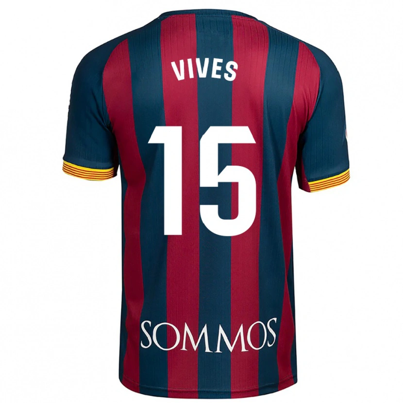 Danxen Uomo Maglia Helena Vives #15 Blu Scuro Rosso Kit Gara Home 2025/26 Maglietta