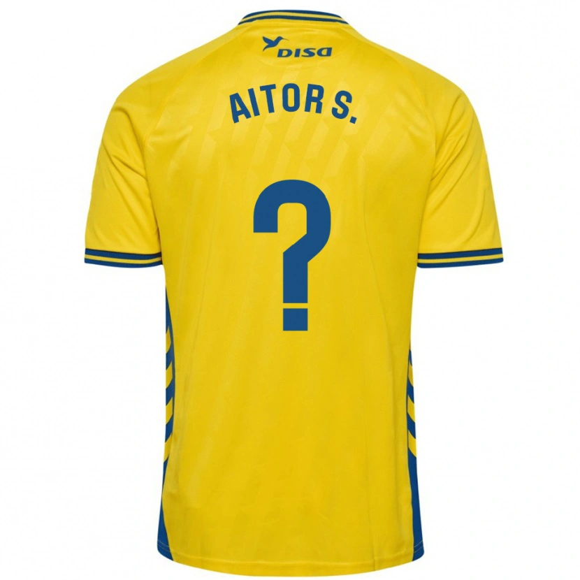 Danxen Uomo Maglia Aitor Sánchez #0 Giallo Blu Kit Gara Home 2025/26 Maglietta