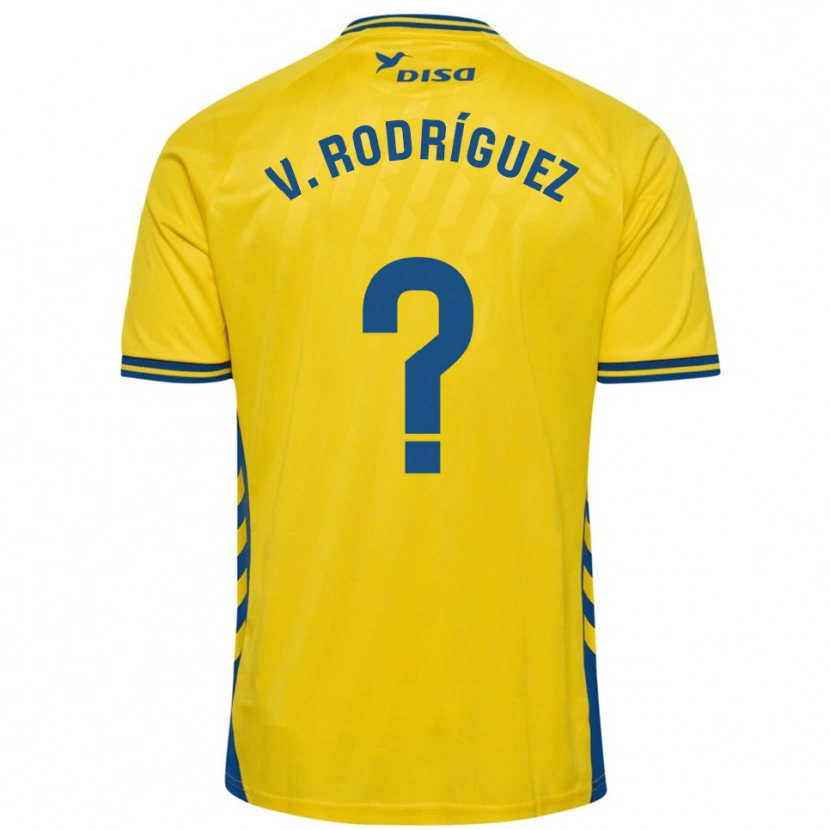 Danxen Uomo Maglia Carlos Vicente Rodríguez #0 Giallo Blu Kit Gara Home 2025/26 Maglietta