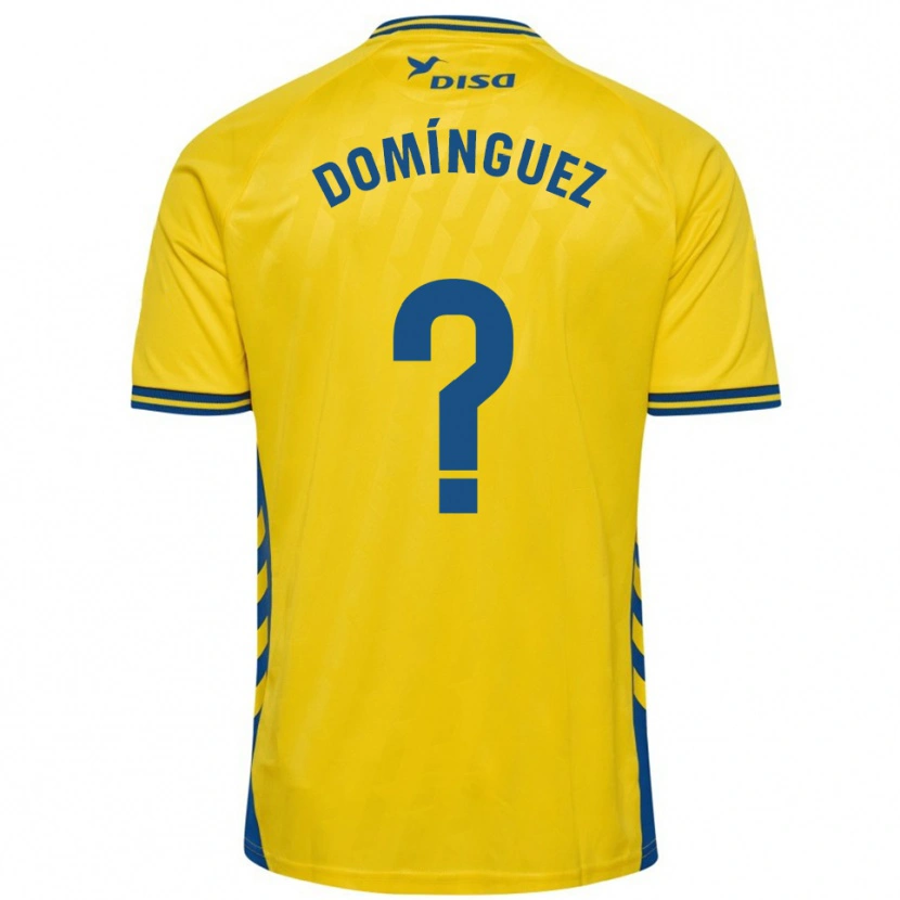 Danxen Uomo Maglia Carlos Domínguez #0 Giallo Blu Kit Gara Home 2025/26 Maglietta