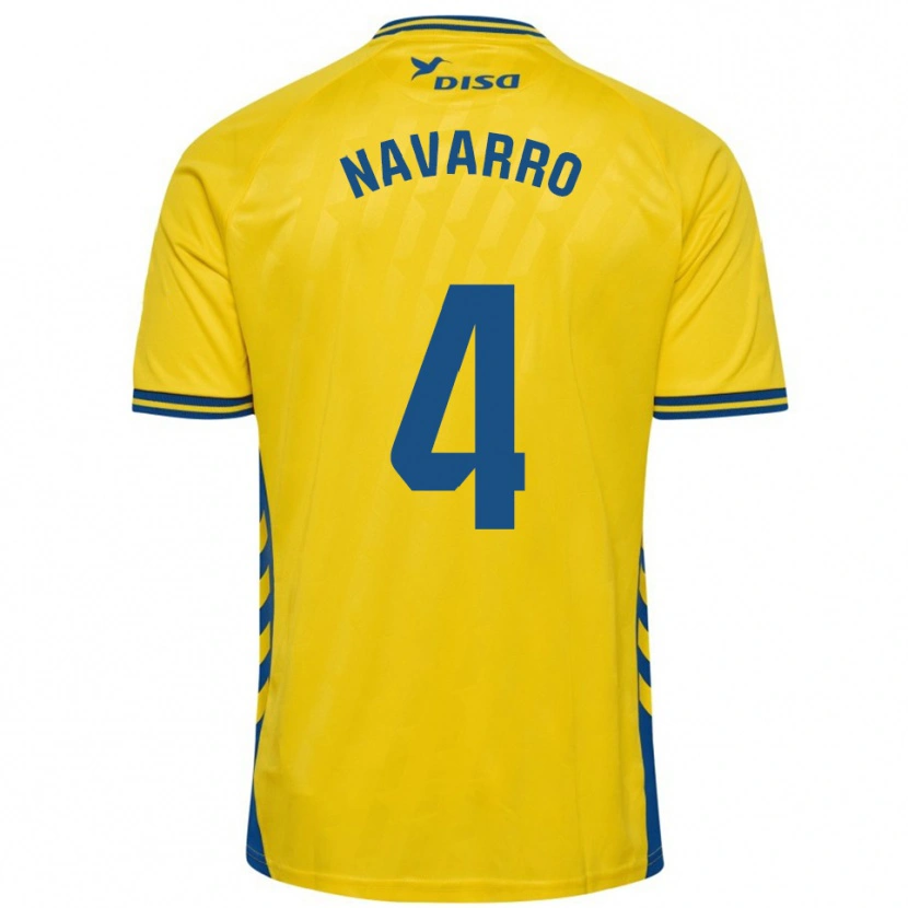 Danxen Uomo Maglia Carlos Navarro #4 Giallo Blu Kit Gara Home 2025/26 Maglietta