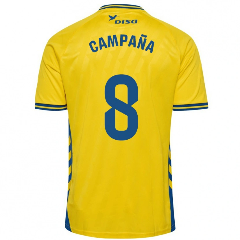 Danxen Uomo Maglia José Campaña #8 Giallo Blu Kit Gara Home 2025/26 Maglietta