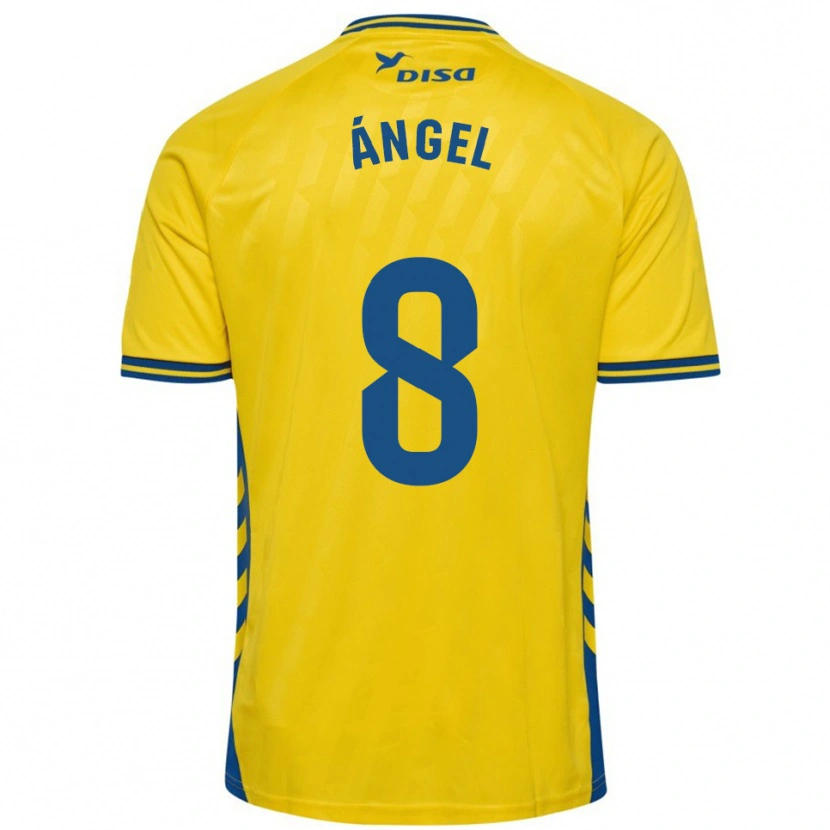Danxen Uomo Maglia José Ángel #8 Giallo Blu Kit Gara Home 2025/26 Maglietta