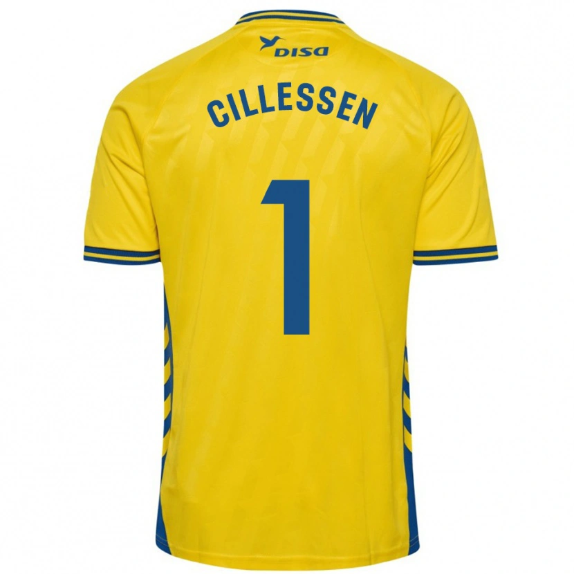 Danxen Uomo Maglia Jasper Cillessen #1 Giallo Blu Kit Gara Home 2025/26 Maglietta