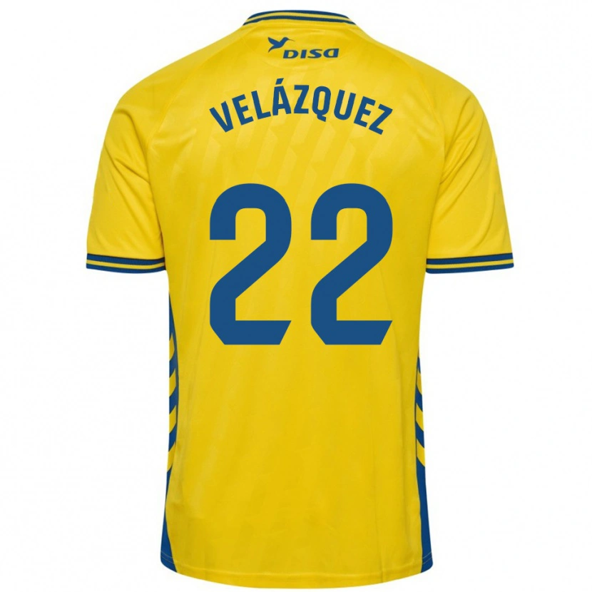 Danxen Uomo Maglia Brian Velázquez #22 Giallo Blu Kit Gara Home 2025/26 Maglietta