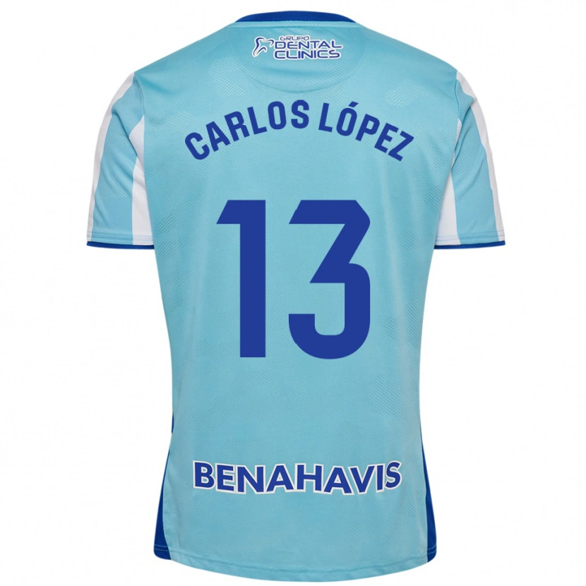 Danxen Uomo Maglia Carlos López #13 Azzurro Bianco Kit Gara Home 2025/26 Maglietta