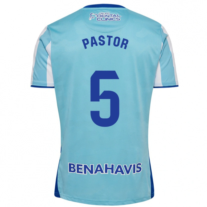 Danxen Uomo Maglia Álex Pastor #5 Azzurro Bianco Kit Gara Home 2025/26 Maglietta