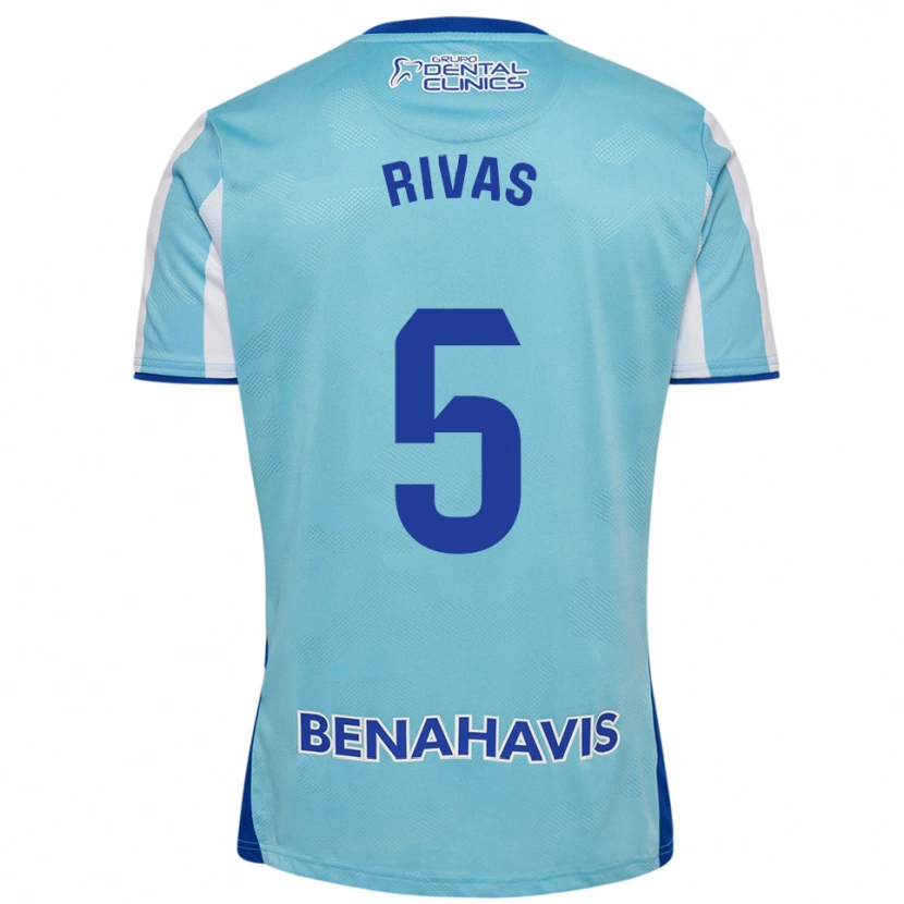 Danxen Uomo Maglia Juande Rivas #5 Azzurro Bianco Kit Gara Home 2025/26 Maglietta