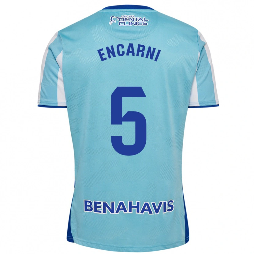 Danxen Uomo Maglia Encarni Carneros #5 Azzurro Bianco Kit Gara Home 2025/26 Maglietta