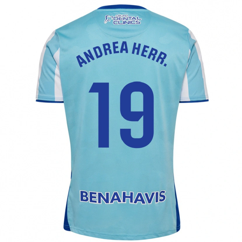 Danxen Uomo Maglia Andrea Herrero Valiente #19 Azzurro Bianco Kit Gara Home 2025/26 Maglietta
