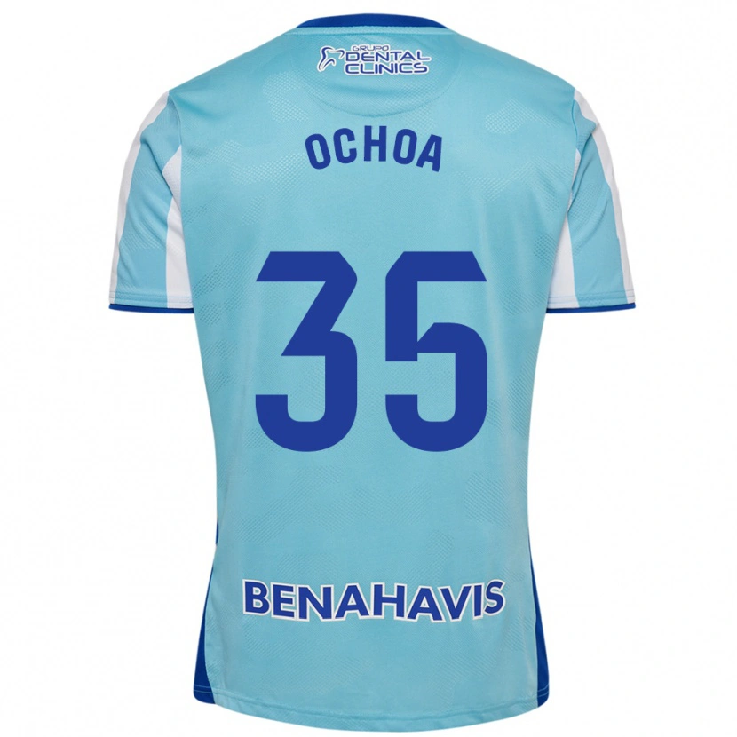 Danxen Uomo Maglia Aarón Ochoa #35 Azzurro Bianco Kit Gara Home 2025/26 Maglietta