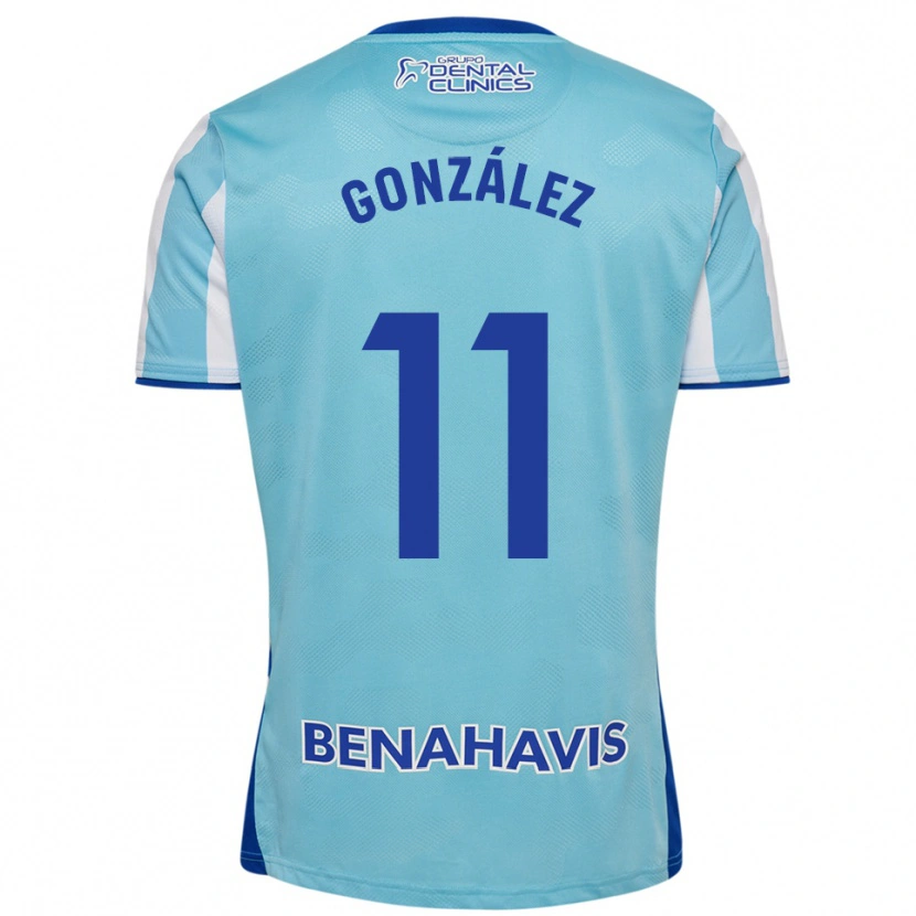 Danxen Uomo Maglia Óscar González #11 Azzurro Bianco Kit Gara Home 2025/26 Maglietta