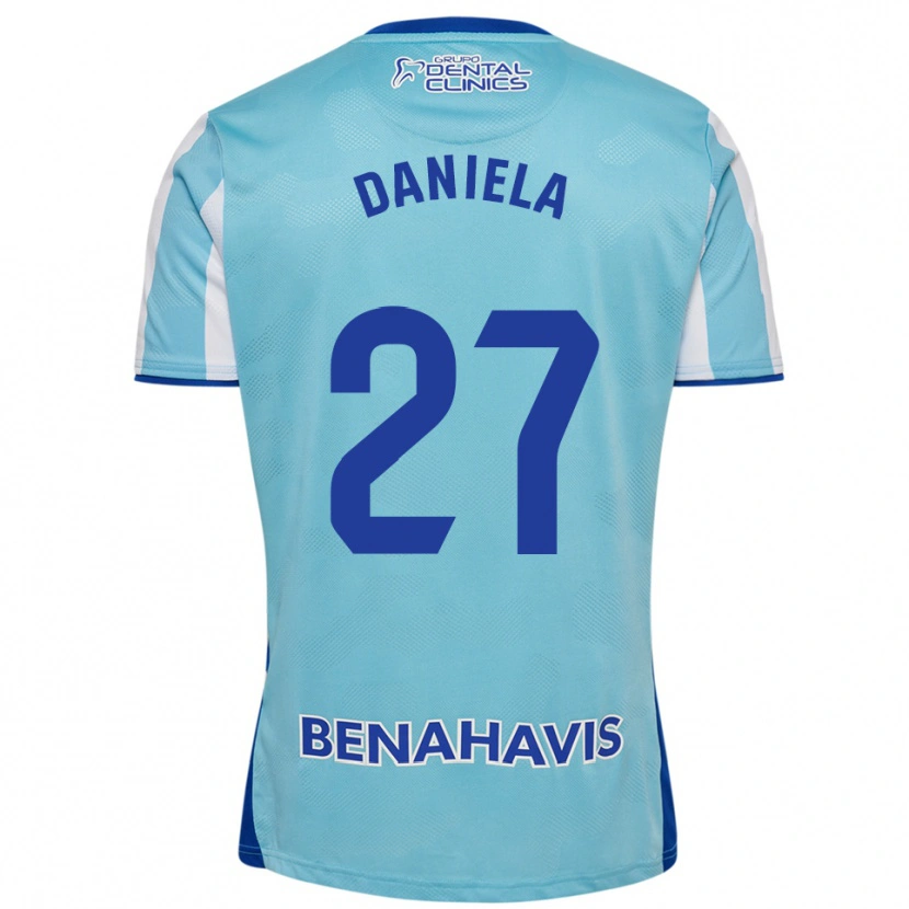 Danxen Uomo Maglia Daniela Sáenz Parra #27 Azzurro Bianco Kit Gara Home 2025/26 Maglietta