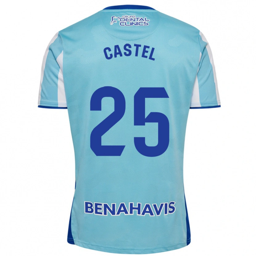 Danxen Uomo Maglia Sergio Castel #25 Azzurro Bianco Kit Gara Home 2025/26 Maglietta