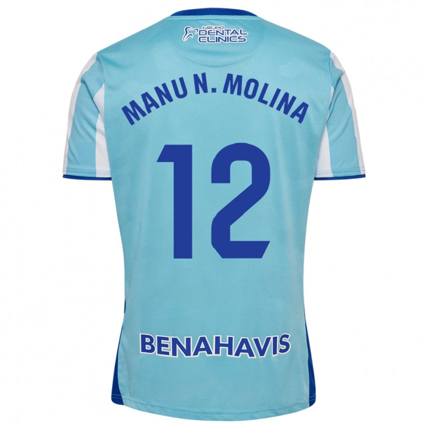 Danxen Uomo Maglia Manu Molina #12 Azzurro Bianco Kit Gara Home 2025/26 Maglietta