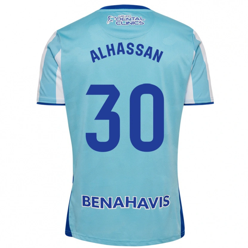 Danxen Uomo Maglia Mubarak Alhassan #30 Azzurro Bianco Kit Gara Home 2025/26 Maglietta