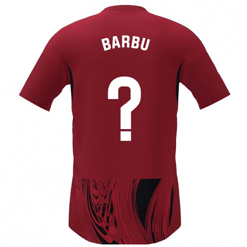 Danxen Uomo Maglia Álex Barbu #0 Rosso Nero Kit Gara Home 2025/26 Maglietta