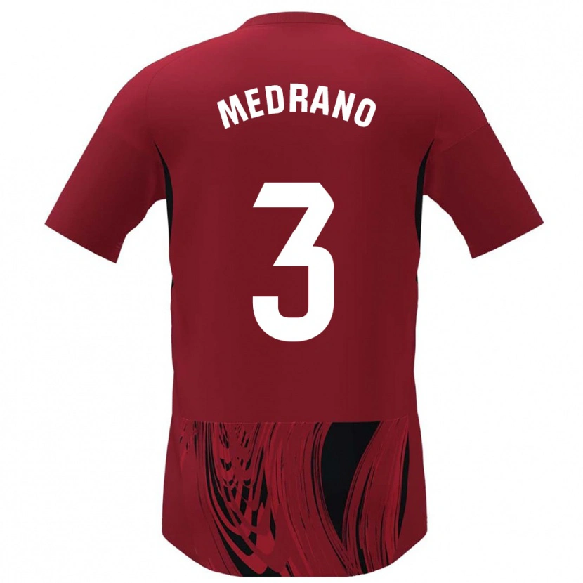 Danxen Uomo Maglia Fernando Medrano #3 Rosso Nero Kit Gara Home 2025/26 Maglietta