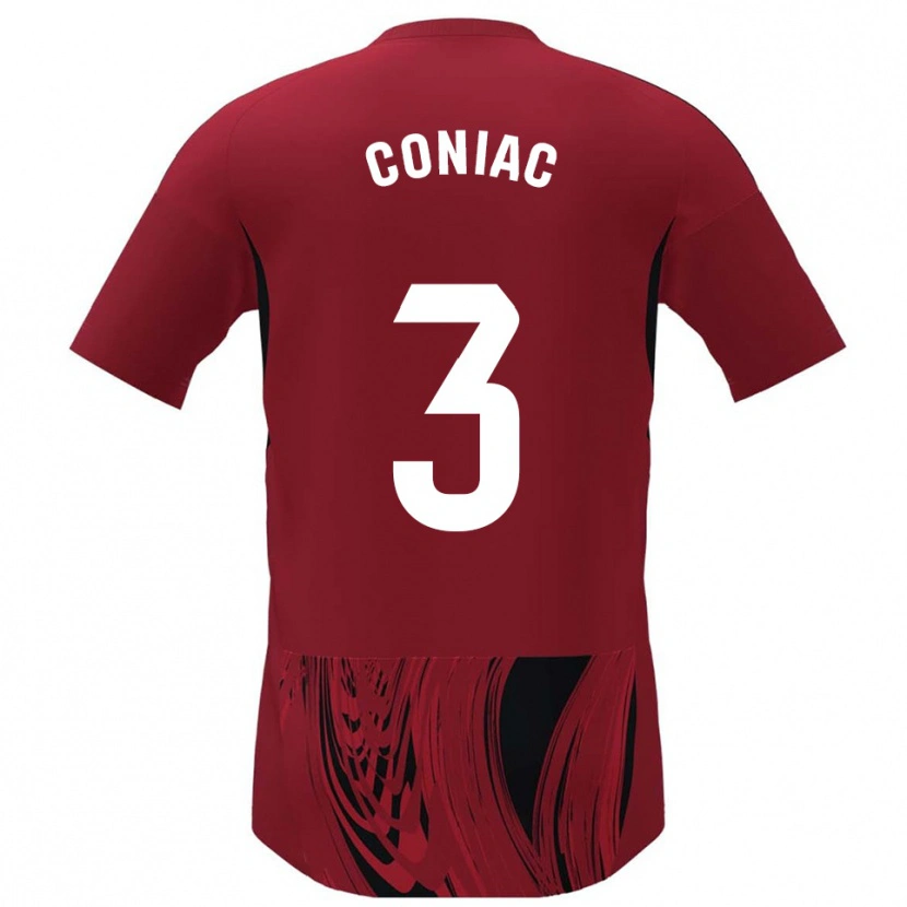 Danxen Uomo Maglia Edu Coniac #3 Rosso Nero Kit Gara Home 2025/26 Maglietta