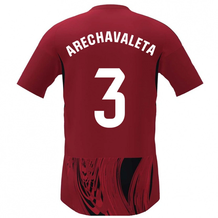 Danxen Uomo Maglia Jorge Arechavaleta #3 Rosso Nero Kit Gara Home 2025/26 Maglietta