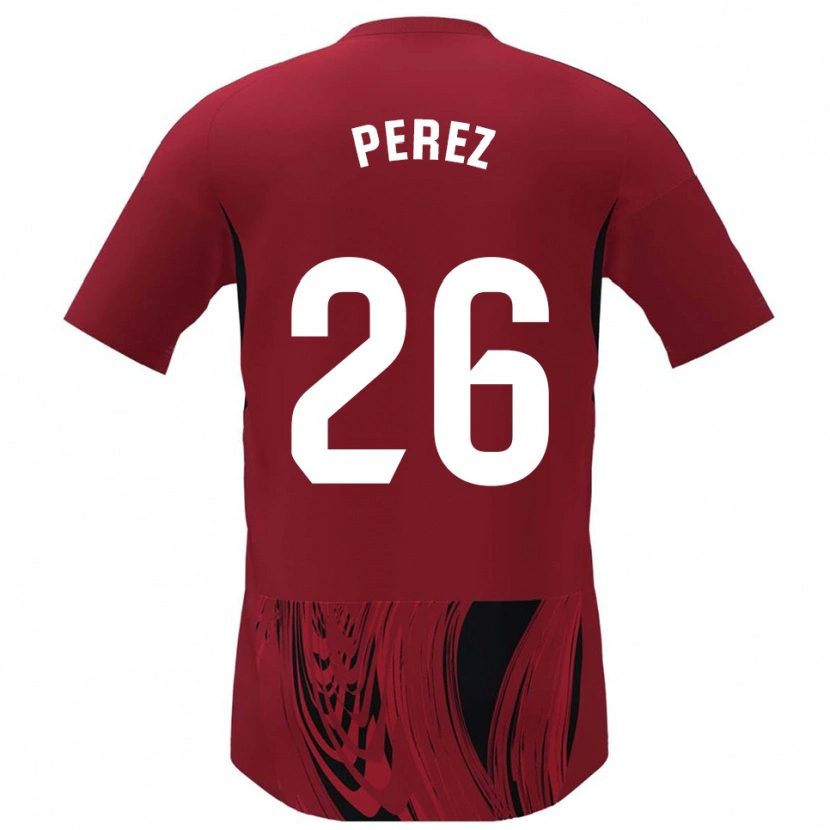 Danxen Uomo Maglia Pablo Pérez #26 Rosso Nero Kit Gara Home 2025/26 Maglietta