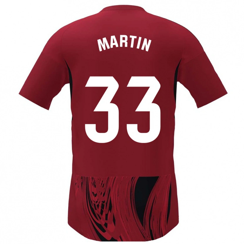 Danxen Uomo Maglia Aarón Martin #33 Rosso Nero Kit Gara Home 2025/26 Maglietta