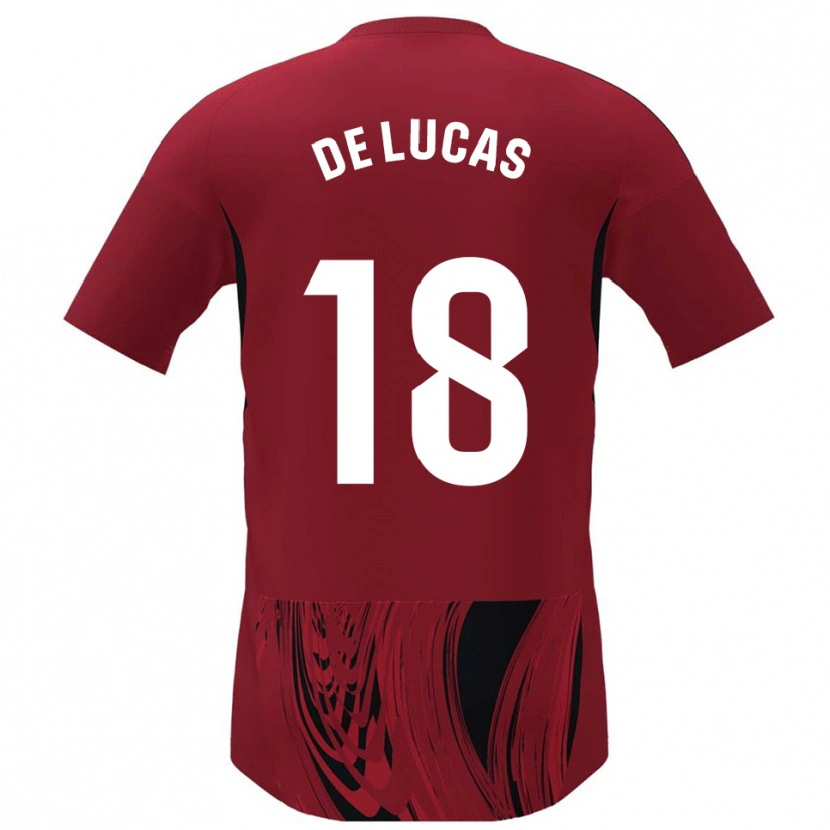 Danxen Uomo Maglia Alejandro De Lucas #18 Rosso Nero Kit Gara Home 2025/26 Maglietta