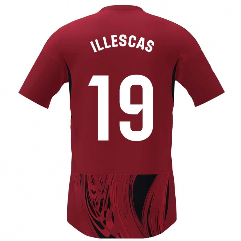 Danxen Uomo Maglia Marino Illescas #19 Rosso Nero Kit Gara Home 2025/26 Maglietta