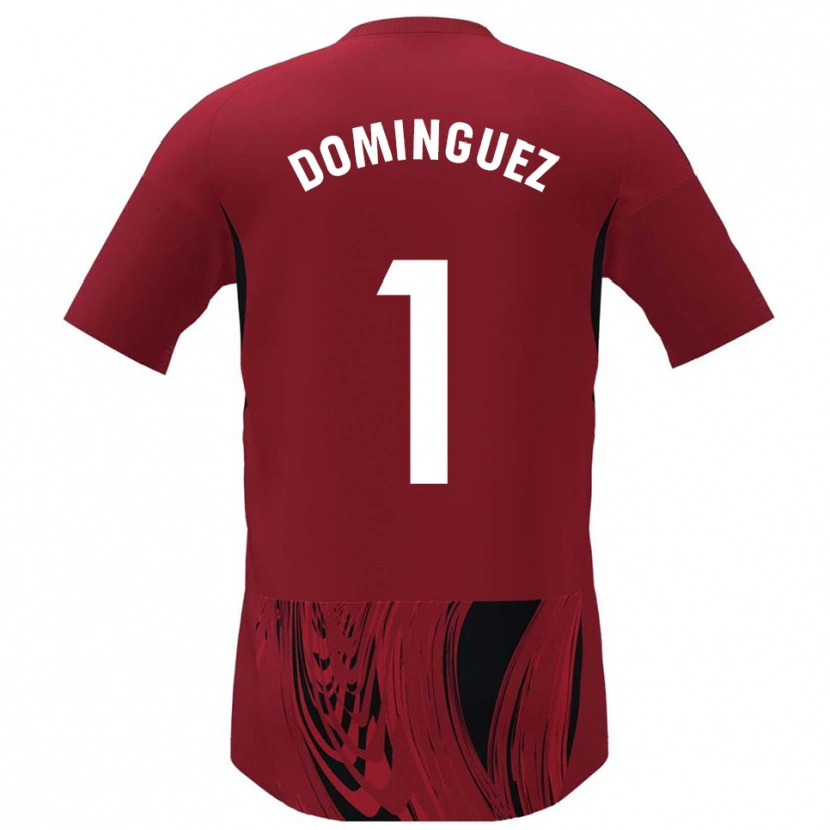 Danxen Uomo Maglia Iago Domínguez #1 Rosso Nero Kit Gara Home 2025/26 Maglietta