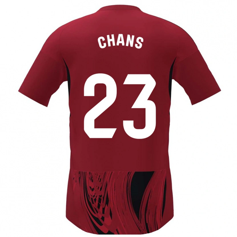 Danxen Uomo Maglia Ángel Chans #23 Rosso Nero Kit Gara Home 2025/26 Maglietta