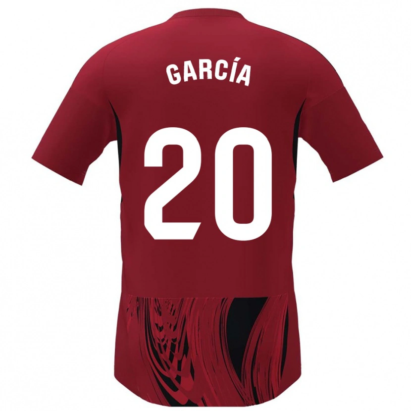 Danxen Uomo Maglia Alberto García #20 Rosso Nero Kit Gara Home 2025/26 Maglietta