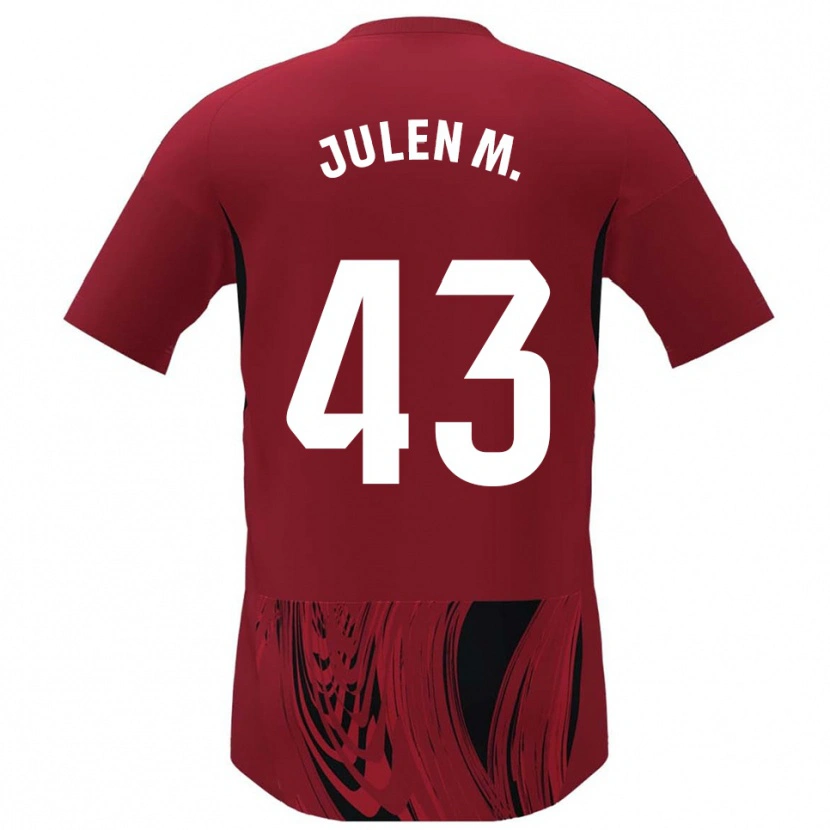 Danxen Uomo Maglia Julen Martínez #43 Rosso Nero Kit Gara Home 2025/26 Maglietta