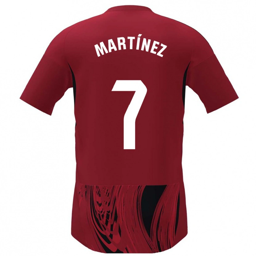 Danxen Uomo Maglia Markel Martínez #7 Rosso Nero Kit Gara Home 2025/26 Maglietta