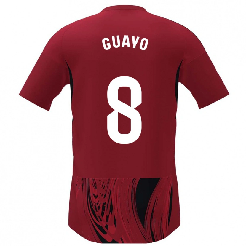 Danxen Uomo Maglia Guayo #8 Rosso Nero Kit Gara Home 2025/26 Maglietta
