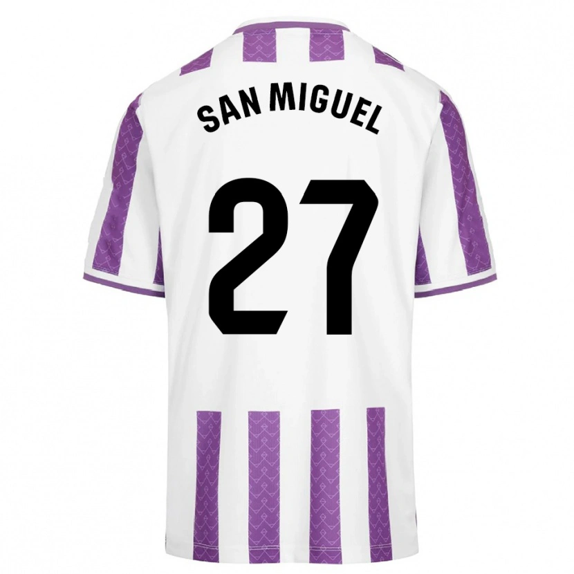 Danxen Uomo Maglia Yago San Miguel #27 Viola Bianco Kit Gara Home 2025/26 Maglietta
