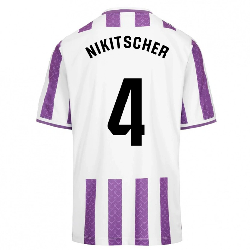 Danxen Uomo Maglia Tamás Nikitscher #4 Viola Bianco Kit Gara Home 2025/26 Maglietta