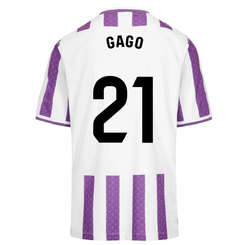 Danxen Uomo Maglia Lucía Gago Sánchez #21 Viola Bianco Kit Gara Home 2025/26 Maglietta