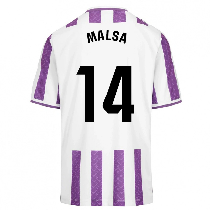 Danxen Uomo Maglia Mickaël Malsa #14 Viola Bianco Kit Gara Home 2025/26 Maglietta