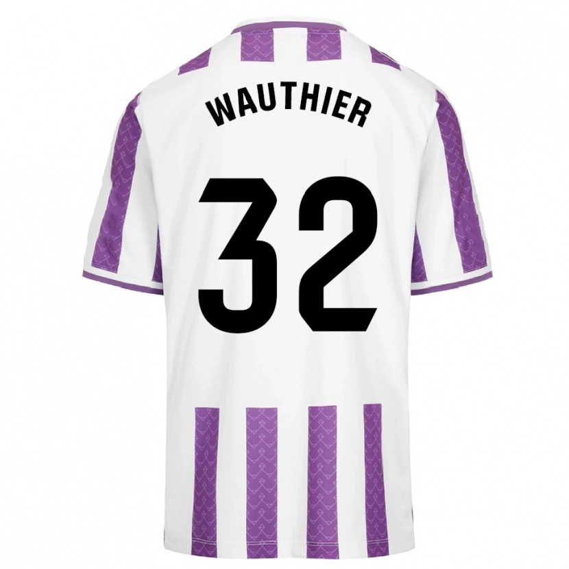 Danxen Uomo Maglia Hugo Wauthier #32 Viola Bianco Kit Gara Home 2025/26 Maglietta