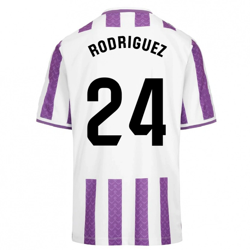 Danxen Uomo Maglia Yago Rodríguez #24 Viola Bianco Kit Gara Home 2025/26 Maglietta