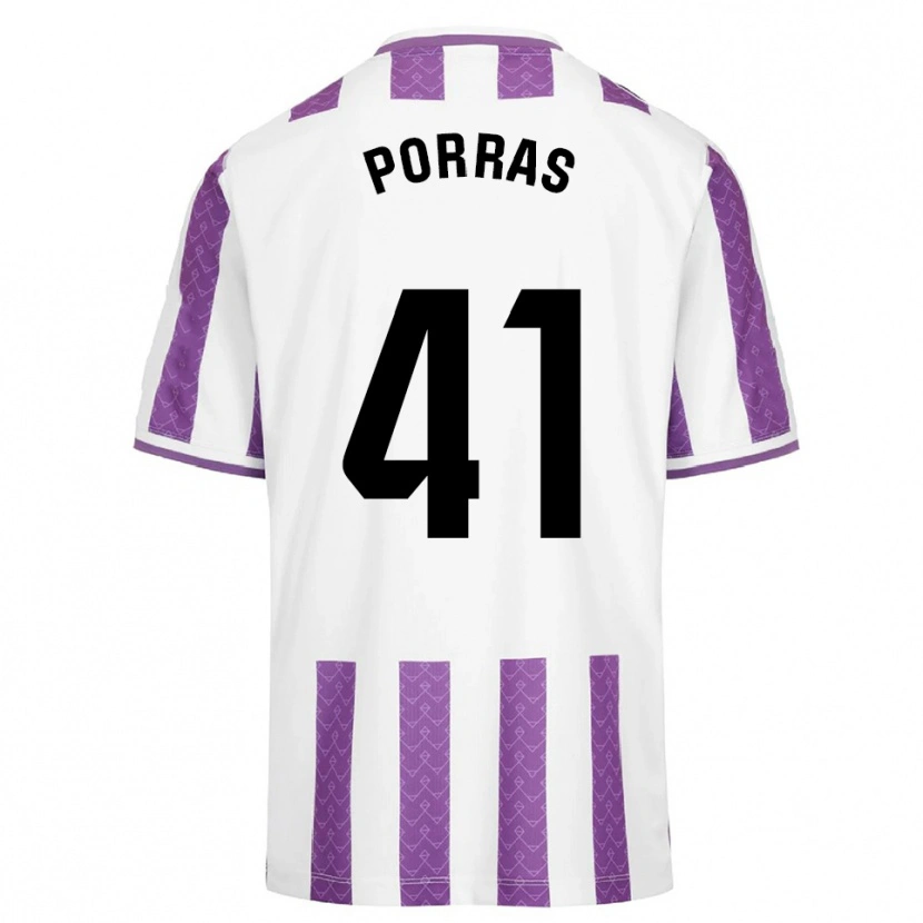 Danxen Uomo Maglia César Porras #41 Viola Bianco Kit Gara Home 2025/26 Maglietta